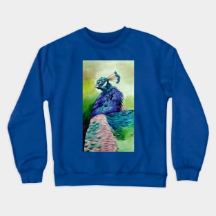 Peacock art painted hand drawn Crewneck Sweatshirt